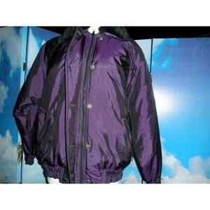 NEW by WEATHER CHASERS, SIZE MEDIUM (10-12) WARM PURPLE PUFFY BOMBER JACKET
